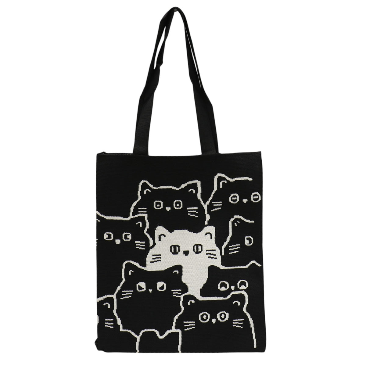 Cute Cat Pattern Knitted Tote Shoulder Bag JB6711-1! (12PC)
