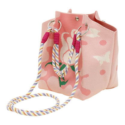 Rose Pattern Women's Knitted Bucket Bag JB6316-2 (3PC)