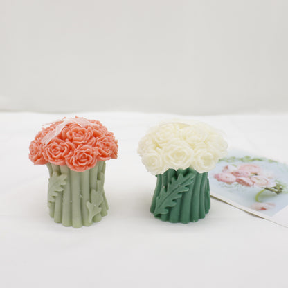 Rose Bouguet Scented Mix Color Candle SS41106-35.. (12PC)