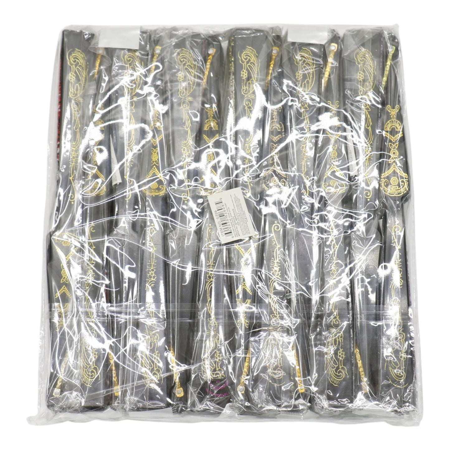 Butterfly Floral Glitter Handheld Folding Fan FNSZ09 (12PC)