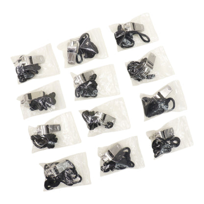 Stainless Steel Metal Referee Whistle With Lanyard JM6122-1 (12PC)