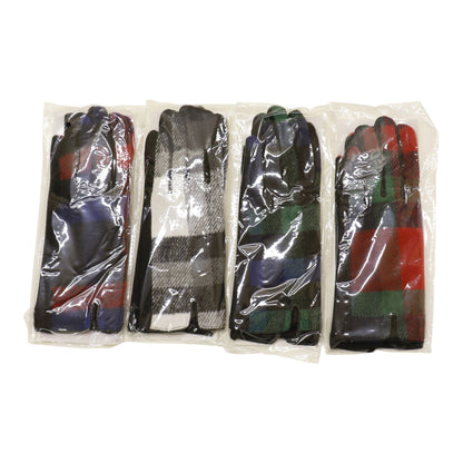 Women's Plaid Gloves Touch Screen Gloves GL6830-1 (12PAIR)