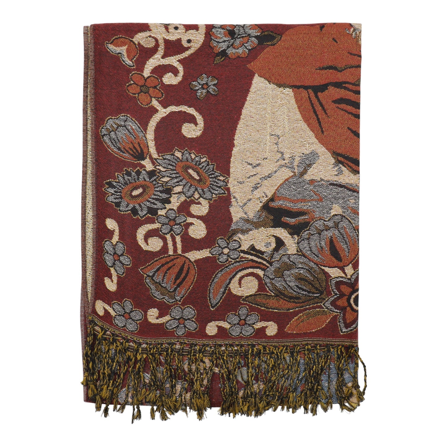 Metallic Pashmina Frida Kahlo SCF4814-1. (12pc)