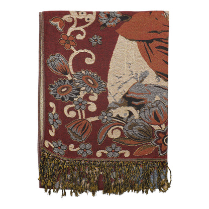 Metallic Pashmina Frida Kahlo SCF4814-1. (12pc)