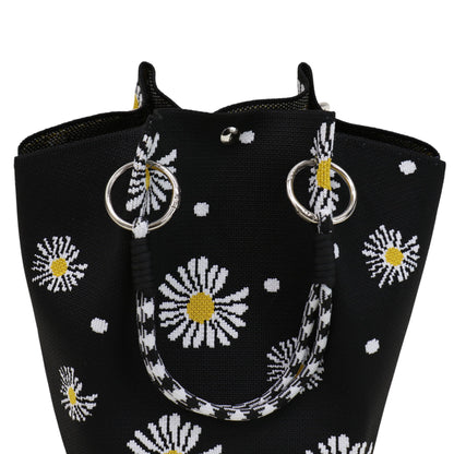 Daisy Pattern Cord Strap Knitted Tote  Bag SS51118-34 (3PC)
