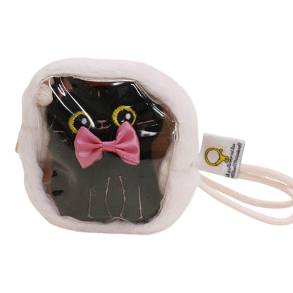 Cute Black Cat With Pink Ribbon Hanging Pendant Coin Purse SS6302-1 (12)