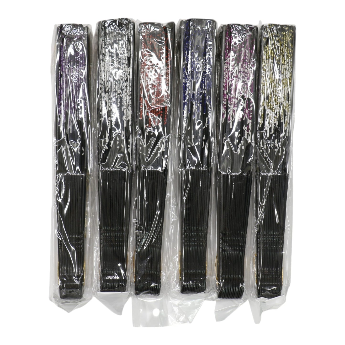Butterfly Floral Glitter Handheld Folding Fan FNSZ09 (12PC)