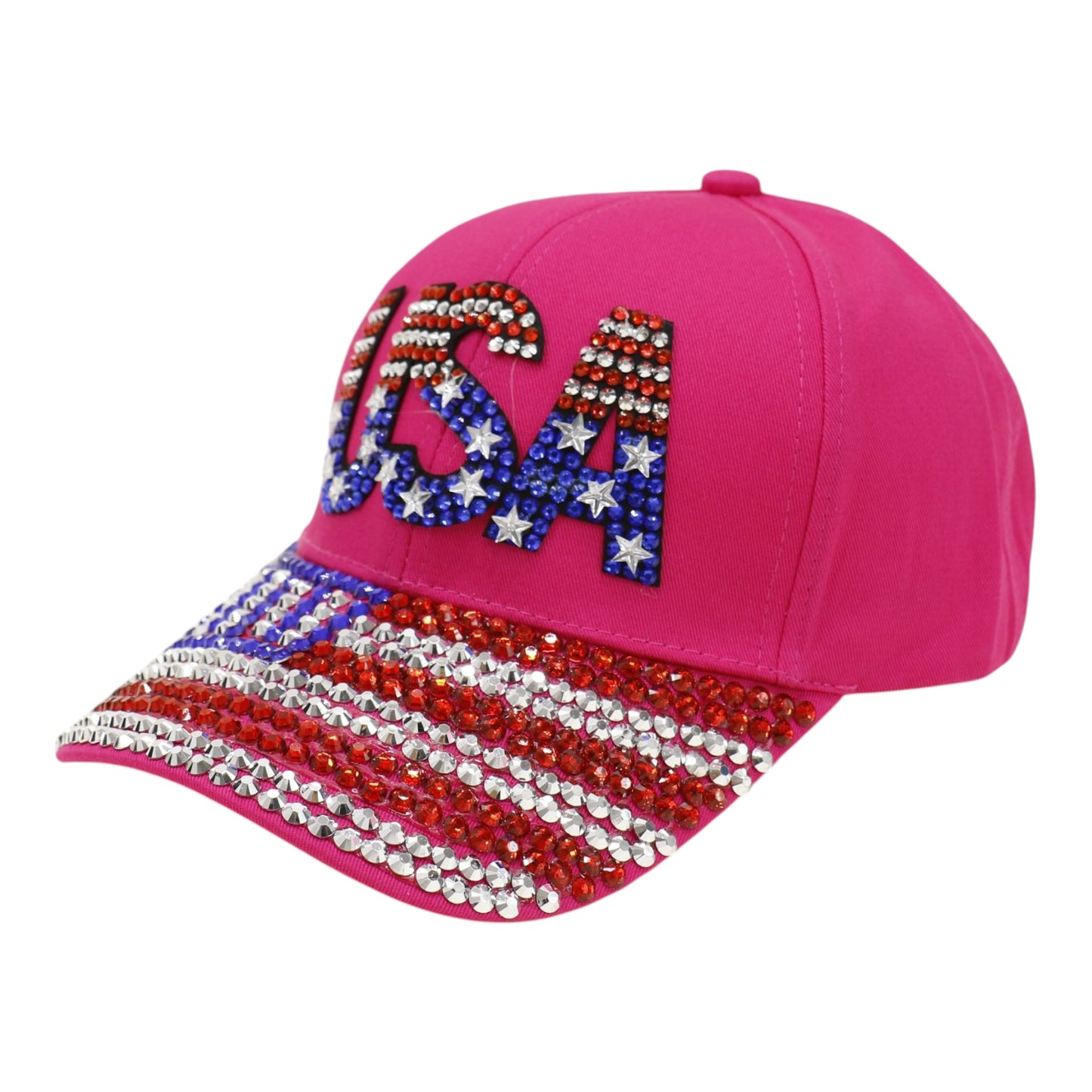 American Flag Rhinestone Studded CAP HA6323-6 (12PC)