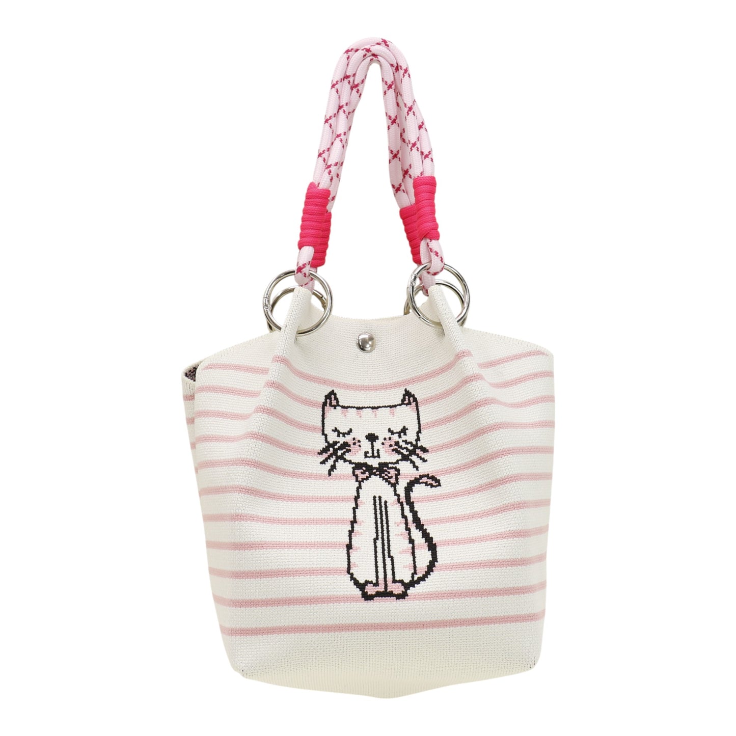 Cut Pink Cat Knitted Tote Bag SS51118-3 (3PC)