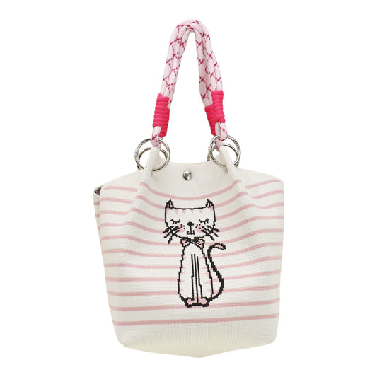 Cut Pink Cat Knitted Tote Bag SS51118-3 (3PC)