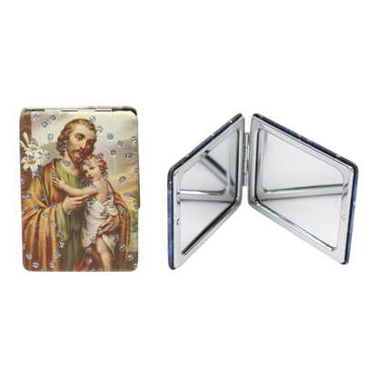 Religious Rectangular Glitter Compact Makeup Mirror JM6423-2 (12PC)