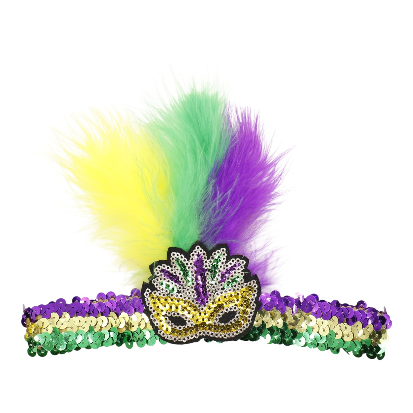 Mardi Gras Feather Headband SS51109-1 (12PC)