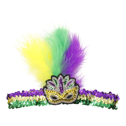 Mardi Gras Feather Headband SS51109-1 (12PC)