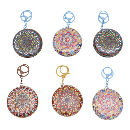 Mandala Round Mirror Key Chain JM6402-2 (12PC)