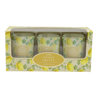 Floral dreams Glass Jar Candle Gift Set with Triangle Box SS51016-36 (3Pack)