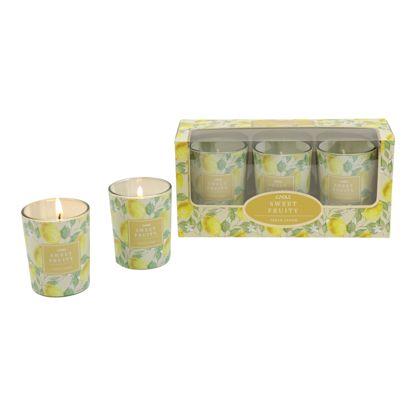 Floral dreams Glass Jar Candle Gift Set with Triangle Box SS51016-36 (3Pack)