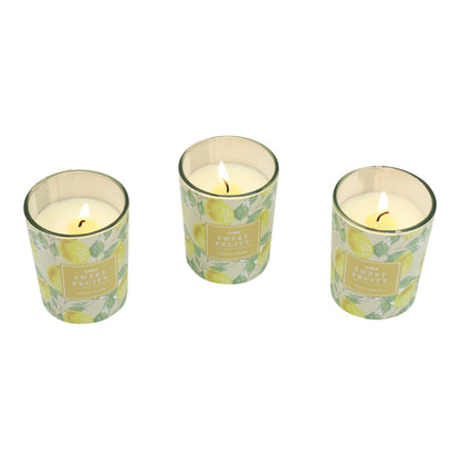 Floral dreams Glass Jar Candle Gift Set with Triangle Box SS51016-36 (3Pack)