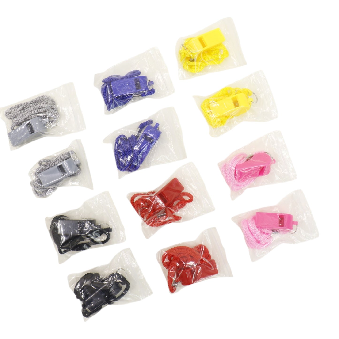 Plastic Referee Whistle With LanyardJM6122- 2 (12PC)