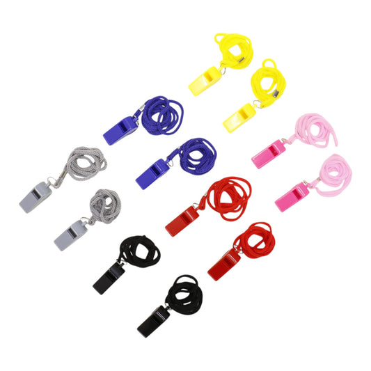 Plastic Referee Whistle With LanyardJM6122- 2. (12PC)