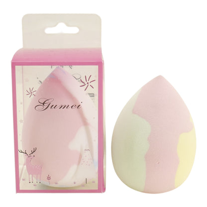Teardrop-Shaped Makeup Sponge With A Pastel Marble Pattern 11486 (12PC)