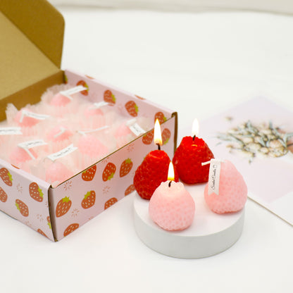 Strawberry Shaped Scented Candle C-26 (12Pack)