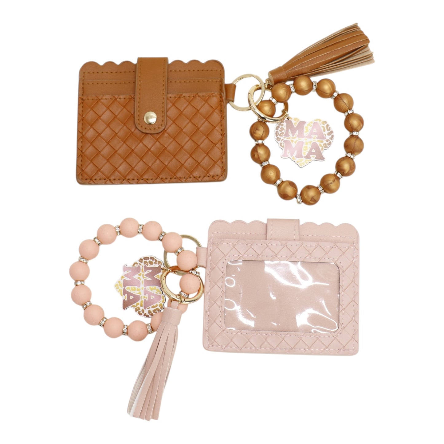 Silicone Bracelet with Multi Color Leather Wallet Tassel JB6126-22 12PC)