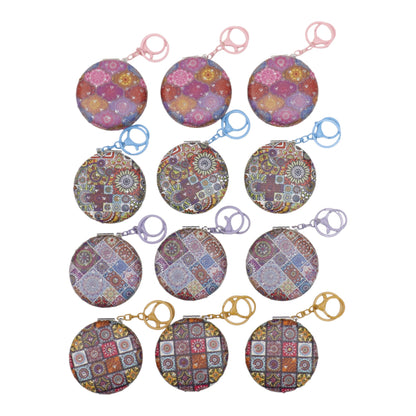 Mandala Round Mirror Key Chain JM6402- 10 (12PC)