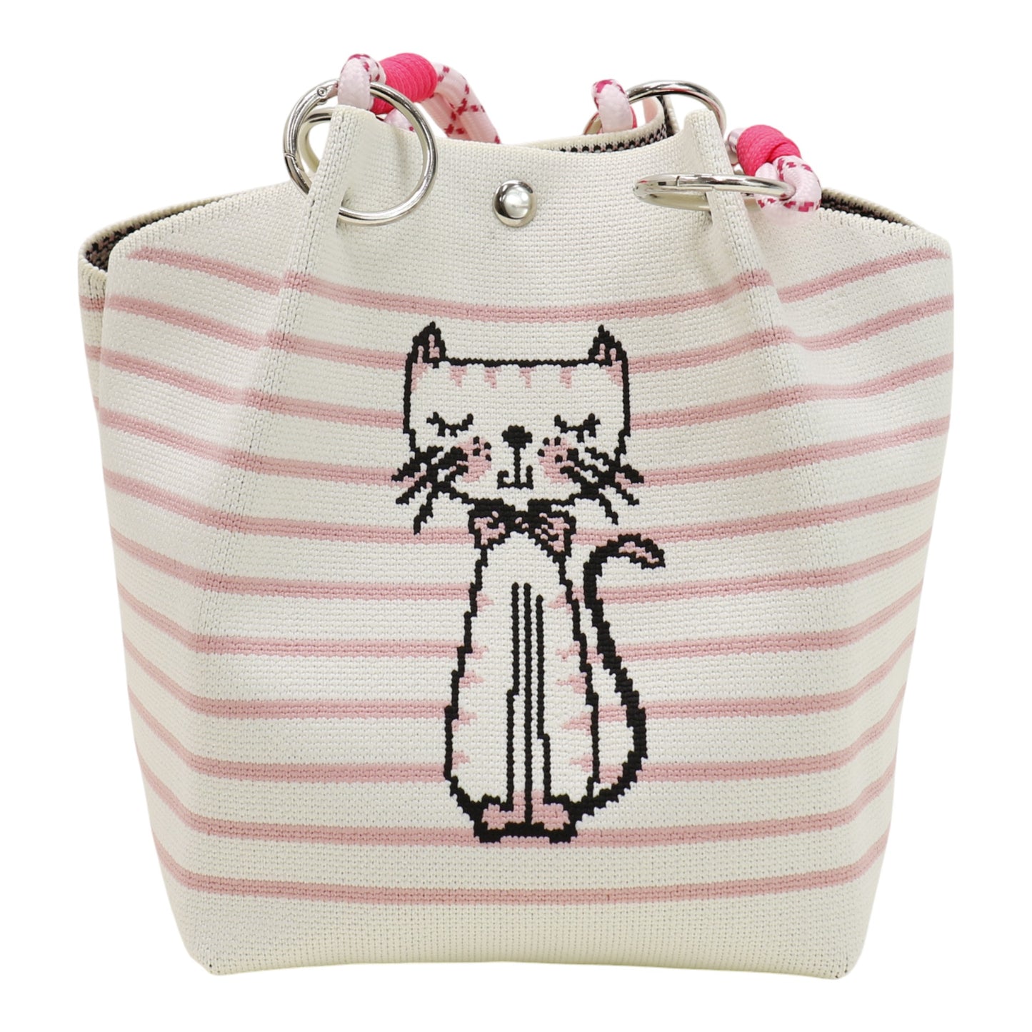 Cut Pink Cat Knitted Tote Bag SS51118-3 (3PC)