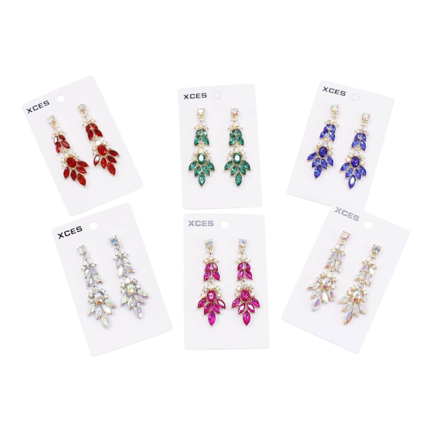 Oval Crystal Drop Bridal Earring JE7308 (3PAIR)