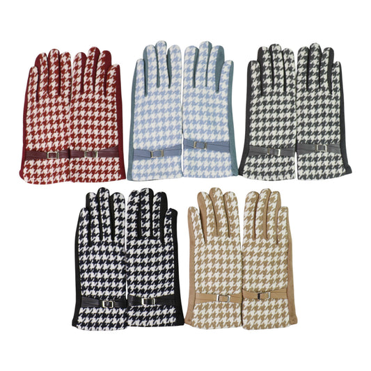 Women's Houndstooth Touch Screen Gloves GL183.. (12PAIR)