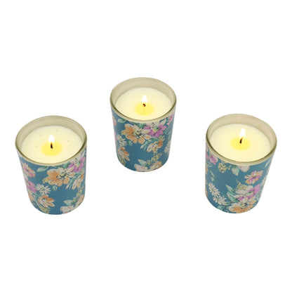 Floral dreams Glass Jar Candle Gift Set with Triangle Box SS51016-32 (3Pack)