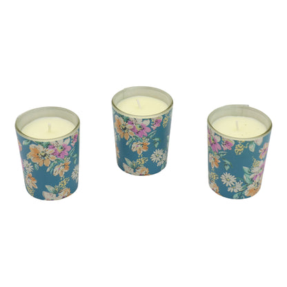 Floral dreams Glass Jar Candle Gift Set with Triangle Box SS51016-32 (3Pack)