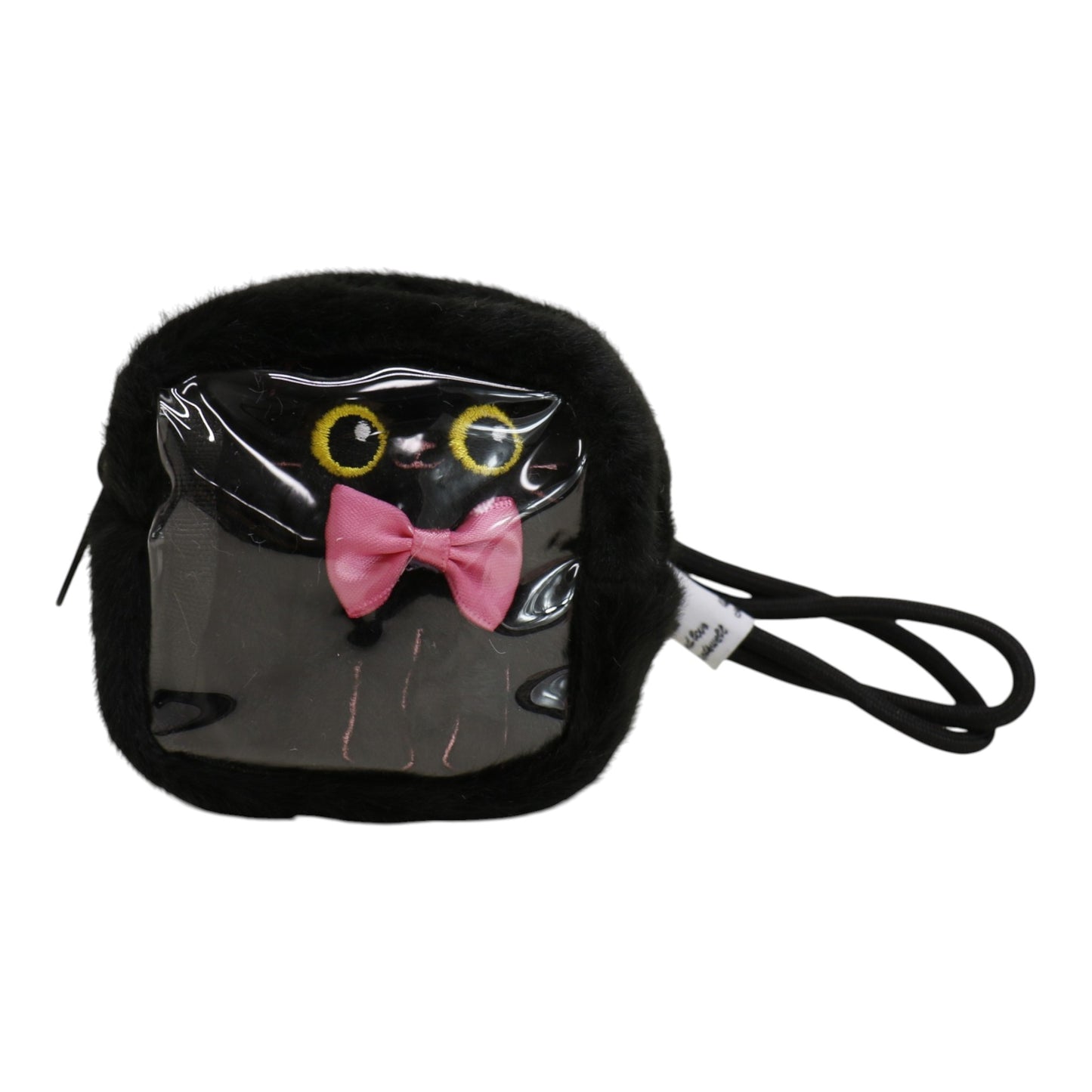 Cute Black Cat With Pink Ribbon Hanging Pendant Coin Purse SS6302-1 (12)