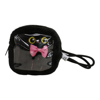 Cute Black Cat With Pink Ribbon Hanging Pendant Coin Purse SS6302-1 (12)