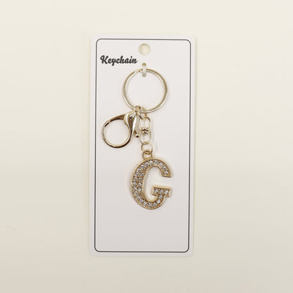 Rhinestone Alphabet Initial Letter Key Chain SS51011-32. (12PC)