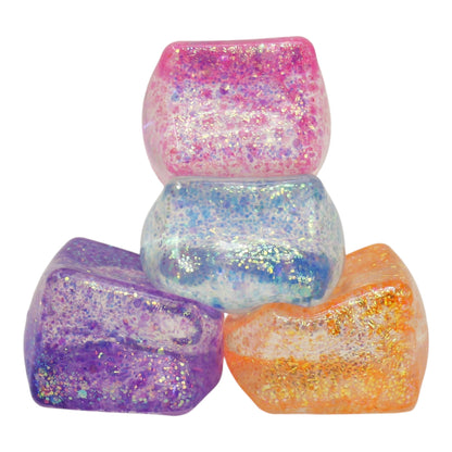 Iridescent Glitter Cube Maltose Putty Filled Squishy TY6327-11 (12PC)