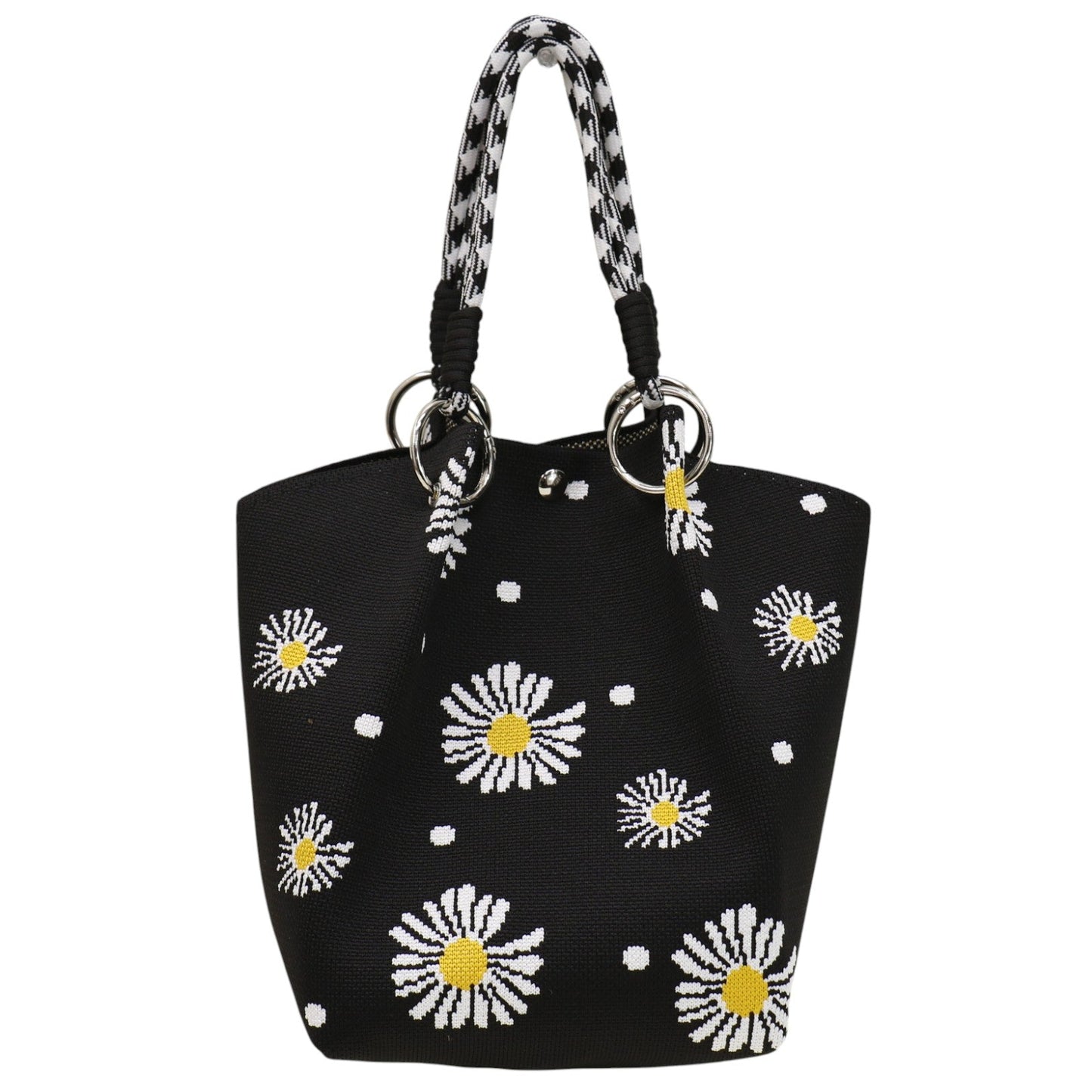 Daisy Pattern Cord Strap Knitted Tote  Bag SS51118-34 (3PC)
