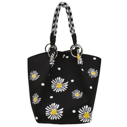 Daisy Pattern Cord Strap Knitted Tote  Bag SS51118-34 (3PC)