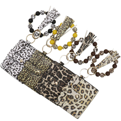 Silicone Bracelet Leather Wallet Tassel JB6126-12 (12PC)