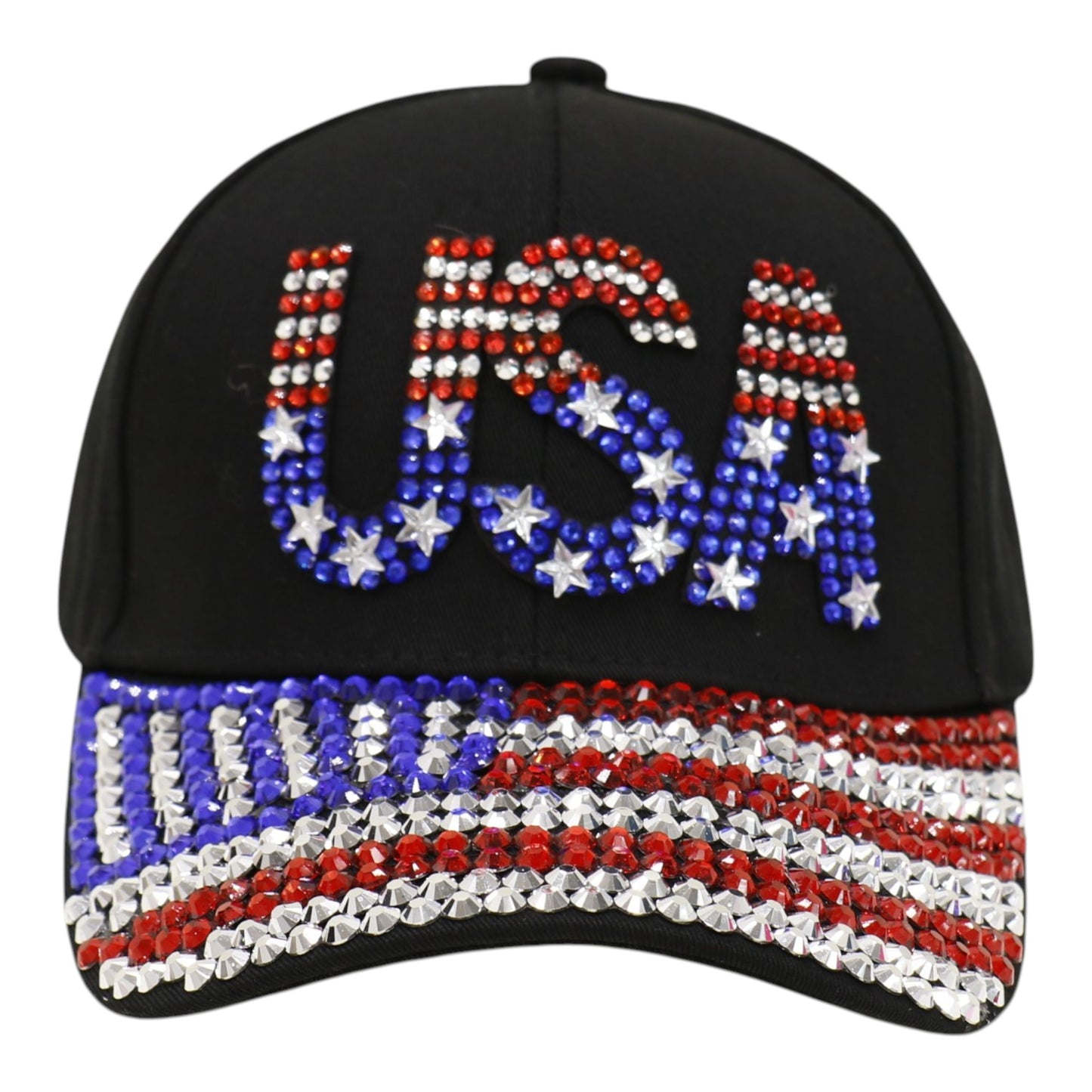 American Flag Rhinestone Studded CAP HA6323-6 (12PC)