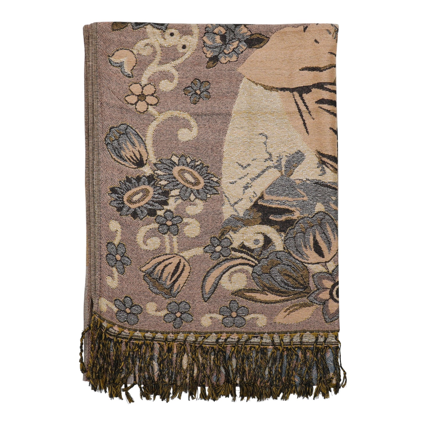 Metallic Pashmina Frida Kahlo SCF4814-1. (12pc)