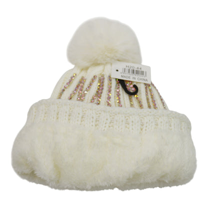 Pom Pom Rhinestone Decor Beanie H20-44. (12PC)