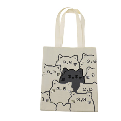 Cute Cat Pattern Knitted Tote Shoulder Bag JB6113-2 (12PC)