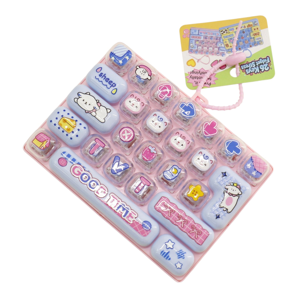Cartoon 26 Key Stress Relief Button Keyboard Keychain Toy Y16-2 (12)