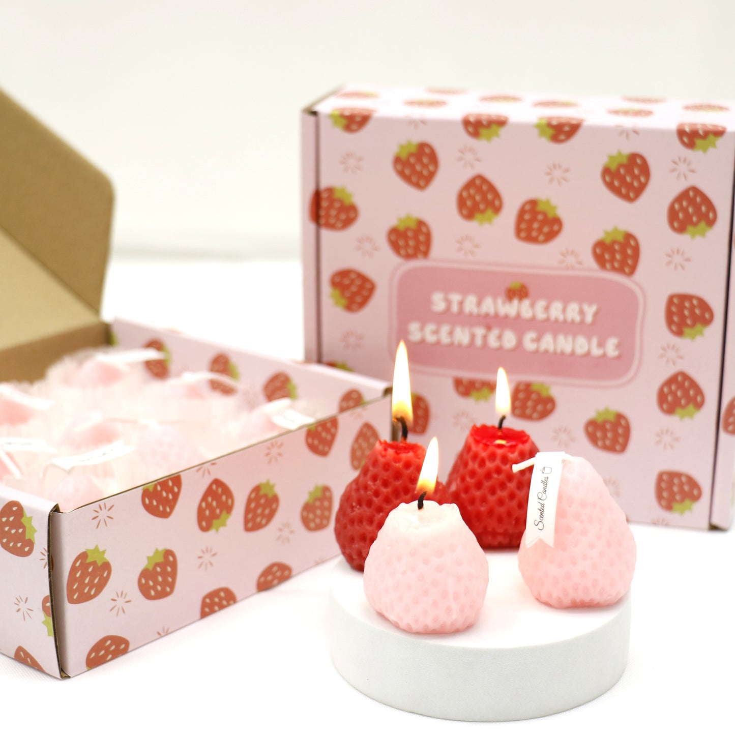 Strawberry Shaped Scented Candle C-26 (12Pack)