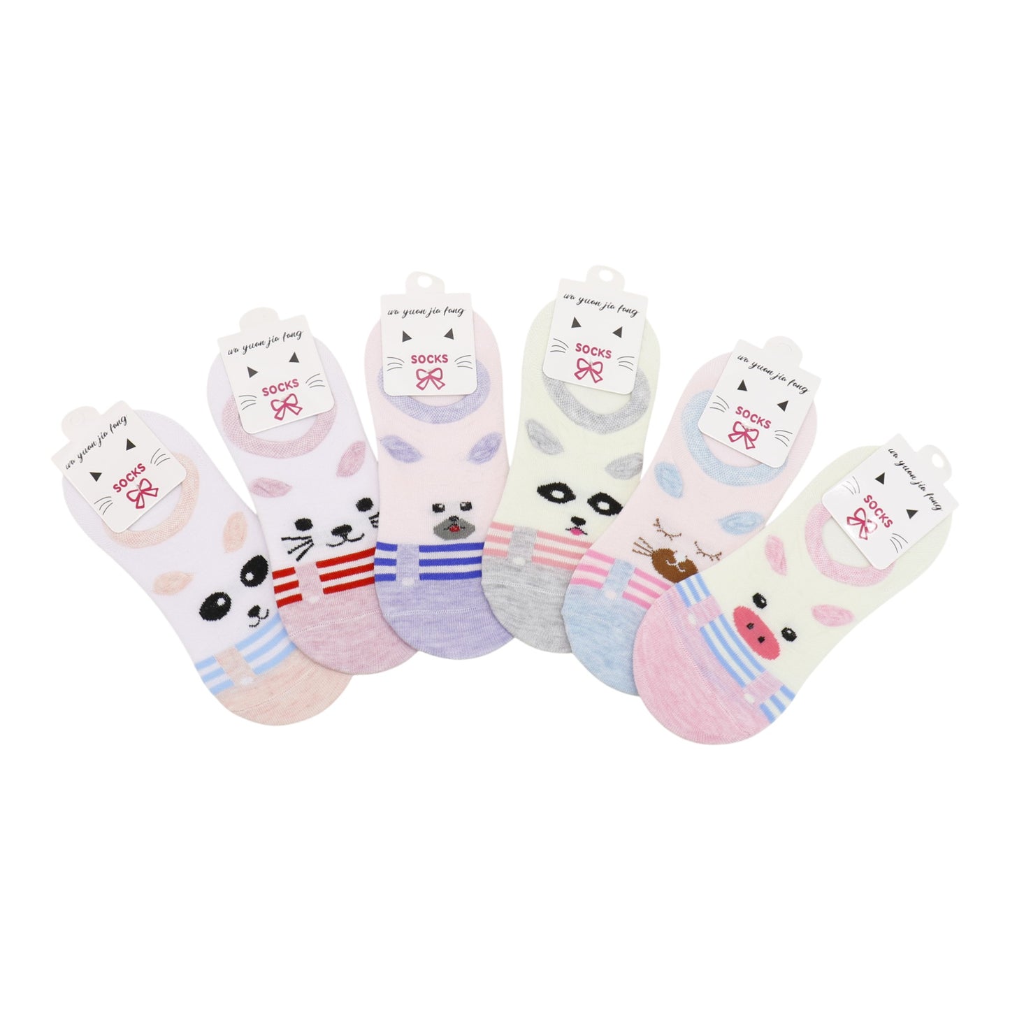 Women's Cute Animal Cartoon Fake Socks SS3208-105. (12PC)