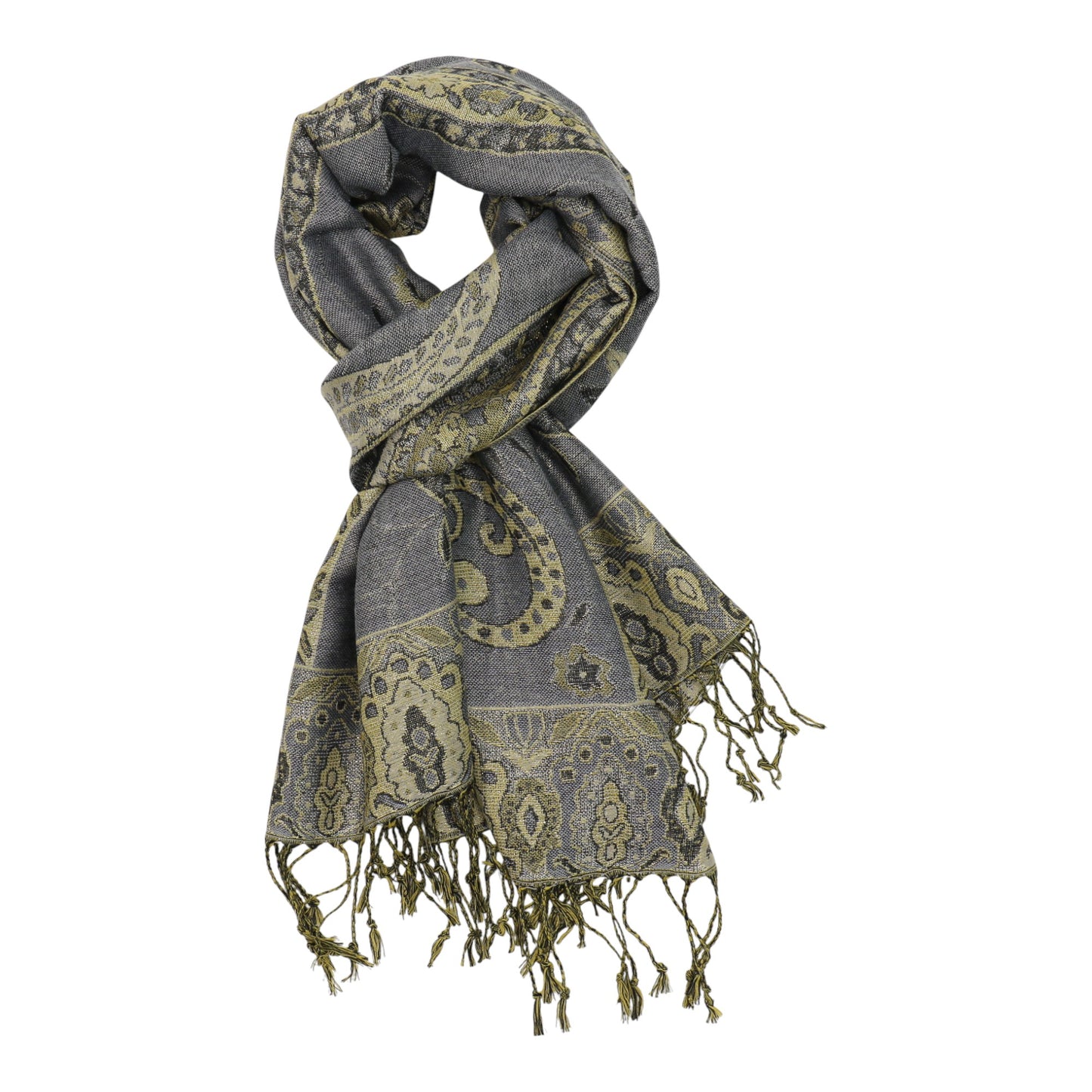 Metallic Pashmina Paisley Pattern SCF3719-30. (12PC)