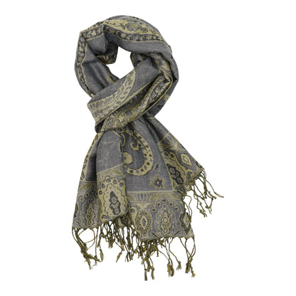 Metallic Pashmina Paisley Pattern SCF3719-30. (12PC)