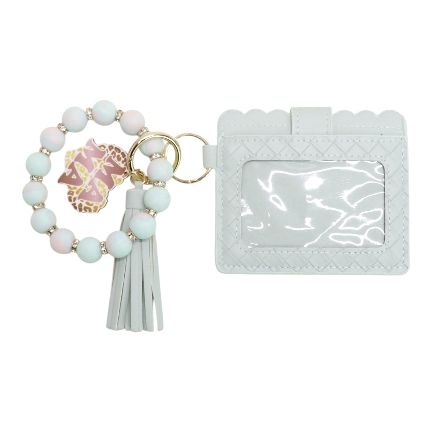 Silicone Bracelet with Multi Color Leather Wallet Tassel JB6126-22 12PC)