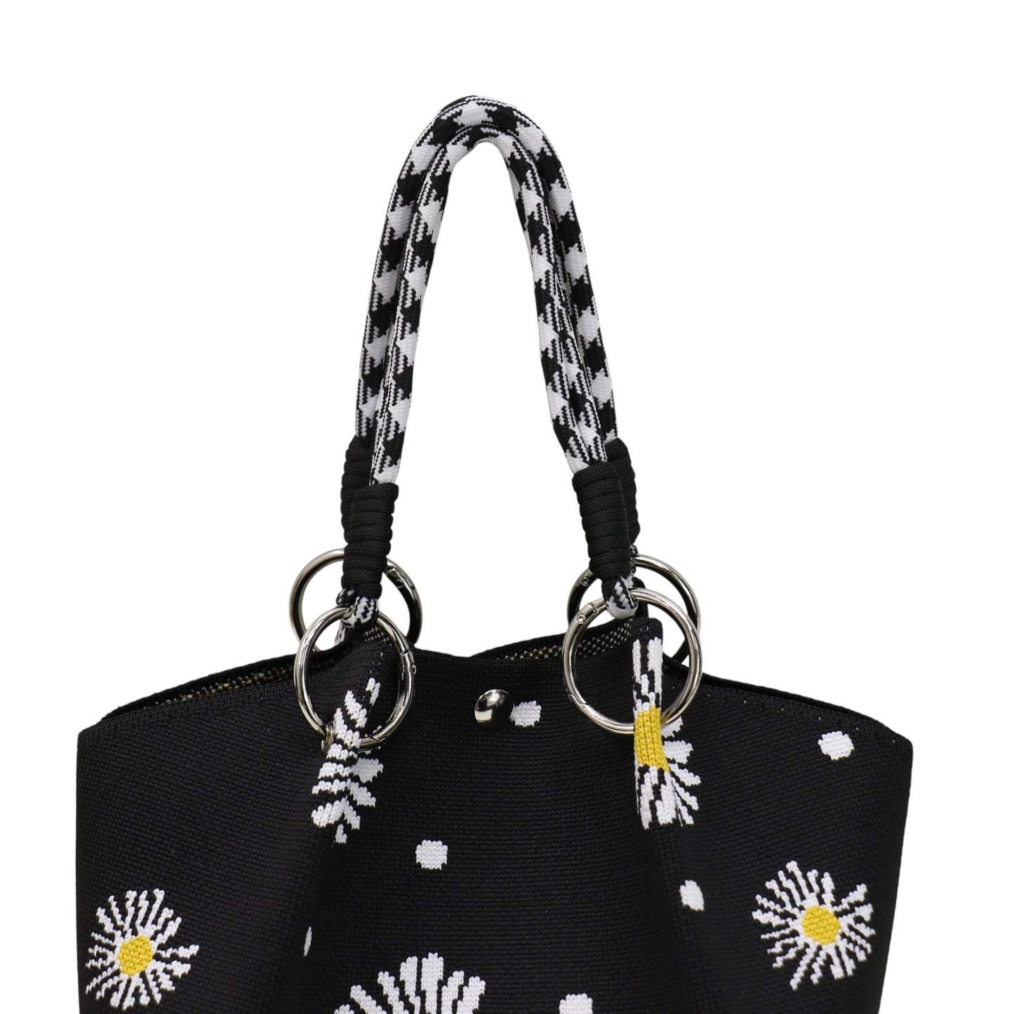 Daisy Pattern Cord Strap Knitted Tote  Bag SS51118-34 (3PC)